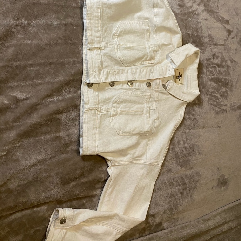 White Cropped Jean Jacket